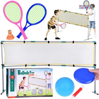 [SP0772] Zestaw sportowy 3w1 siatka do siatkówki piłka badminton dysk