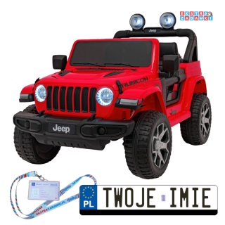 [outlet] [JWR555] Jeep Wrangler Rubicon 4x45W 12V/14Ah EVA, pokrowiec, pilot, LED, MP3, BT - czerwony