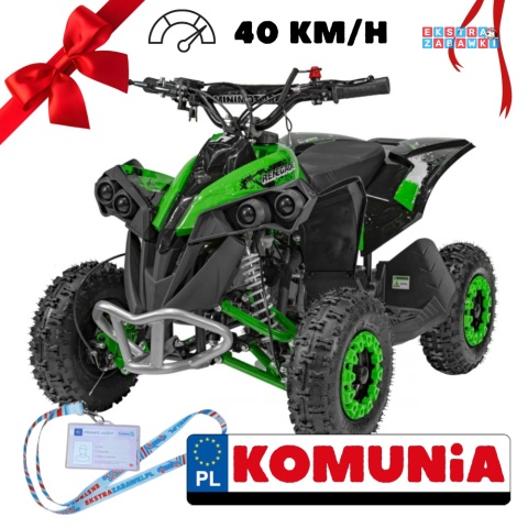 Zielony Quad Renegade Hiperfect spalinowy jednocylindrowy dwusuwowy - 49CC do 40 km/h do 65 kg, pompowane koła, zrywka [ATV-3A]