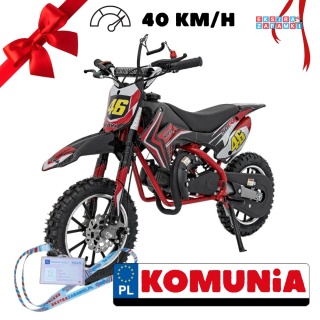 Czerwony Motocykl spalinowy Renegade 50R - 49CC do 70 kg 40 km/h, pompowane koła, kluczyk [DB709]