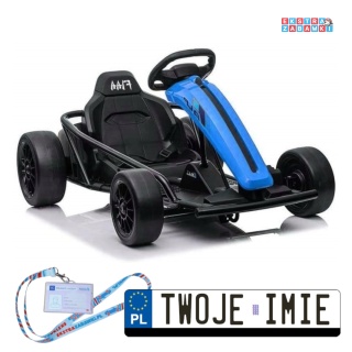 Niebieski gokart SX1968 z Driftem na akumulator - 2x100W 24V/7Ah, do 18 km/h, pasy, hamulec automatyczny [5199]