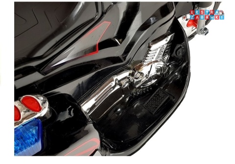 Czarny motorek HC8051 na akumulator - 1x18W 6V/4.5Ah, 4km/h, LED, otwierany kuderek - [370]