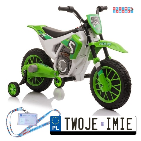 Zielony Motor XMX616 na akumulator - 2x35W 12V/7Ah, EVA, automatyczny hamulec, 6.5km/h - [9012]