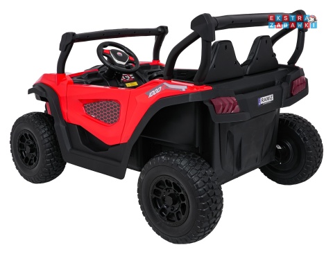 Czerwony Gravity buggy na akumulator dwuosobowy - czerwony, 4x80W 24V/7Ah, pilot, LED, Bluetooth, EVA [S618]