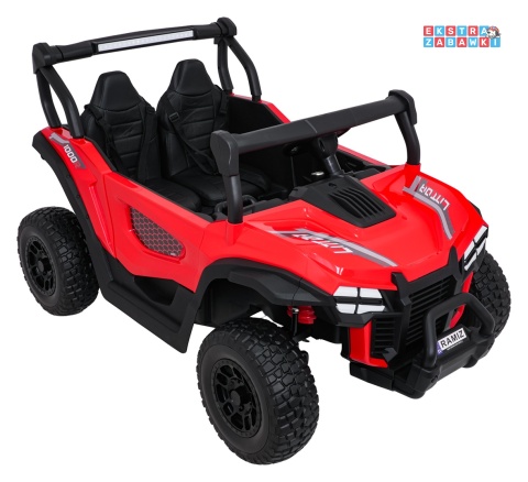 Czerwony Gravity buggy na akumulator dwuosobowy - czerwony, 4x80W 24V/7Ah, pilot, LED, Bluetooth, EVA [S618]