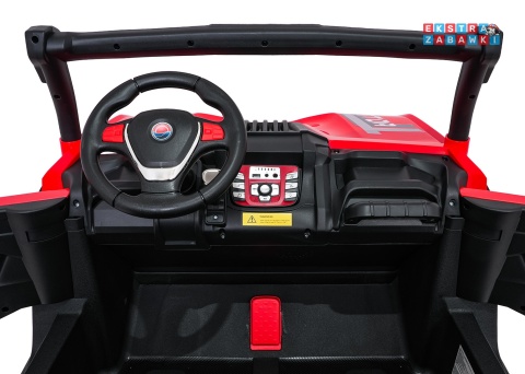 Czerwony Gravity buggy na akumulator dwuosobowy - czerwony, 4x80W 24V/7Ah, pilot, LED, Bluetooth, EVA [S618]