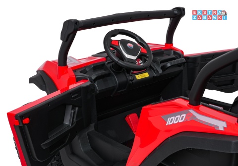 Czerwony Gravity buggy na akumulator dwuosobowy - czerwony, 4x80W 24V/7Ah, pilot, LED, Bluetooth, EVA [S618]