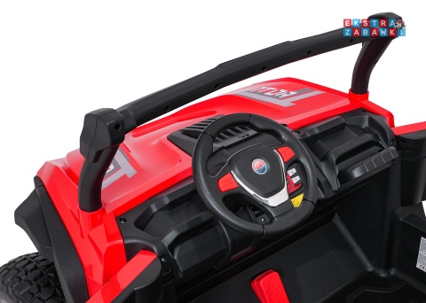 Czerwony Gravity buggy na akumulator dwuosobowy - czerwony, 4x80W 24V/7Ah, pilot, LED, Bluetooth, EVA [S618]