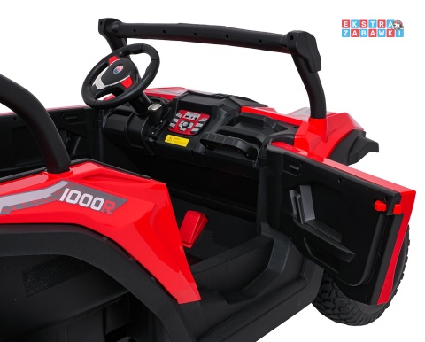 Czerwony Gravity buggy na akumulator dwuosobowy - czerwony, 4x80W 24V/7Ah, pilot, LED, Bluetooth, EVA [S618]