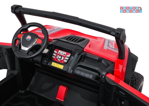 Czerwony Gravity buggy na akumulator dwuosobowy - czerwony, 4x80W 24V/7Ah, pilot, LED, Bluetooth, EVA [S618]
