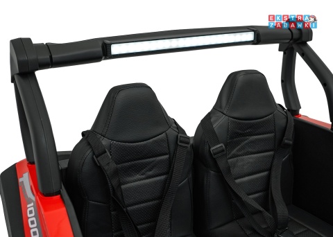 Czerwony Gravity buggy na akumulator dwuosobowy - czerwony, 4x80W 24V/7Ah, pilot, LED, Bluetooth, EVA [S618]