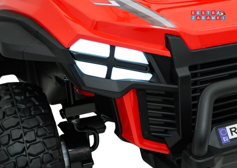 Czerwony Gravity buggy na akumulator dwuosobowy - czerwony, 4x80W 24V/7Ah, pilot, LED, Bluetooth, EVA [S618]