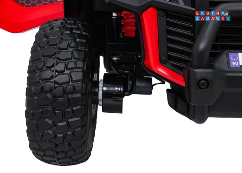 Czerwony Gravity buggy na akumulator dwuosobowy - czerwony, 4x80W 24V/7Ah, pilot, LED, Bluetooth, EVA [S618]