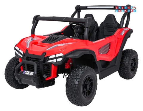 Czerwony Gravity buggy na akumulator dwuosobowy - czerwony, 4x80W 24V/7Ah, pilot, LED, Bluetooth, EVA [S618]