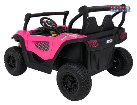 Różowy Gravity buggy na akumulator dwuosobowy - różowy, 4x80W 24V/7Ah, pilot, LED, Bluetooth, EVA [S618]