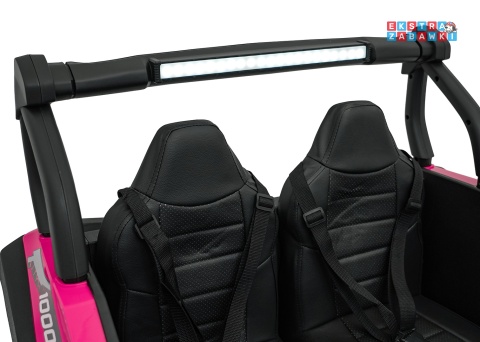 Różowy Gravity buggy na akumulator dwuosobowy - różowy, 4x80W 24V/7Ah, pilot, LED, Bluetooth, EVA [S618]