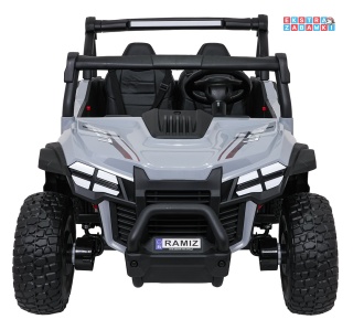 Gravity buggy na akumulator dwuosobowy - szary, 4x80W 24V/7Ah, pilot, LED, Bluetooth, EVA [S618]