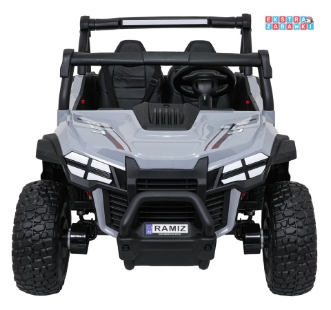 Gravity buggy na akumulator dwuosobowy - szary, 4x80W 24V/7Ah, pilot, LED, Bluetooth, EVA [S618]