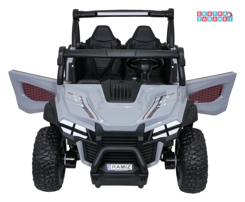Gravity buggy na akumulator dwuosobowy - szary, 4x80W 24V/7Ah, pilot, LED, Bluetooth, EVA [S618]