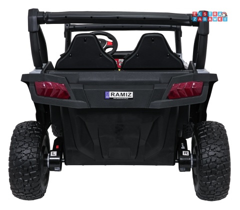 Gravity buggy na akumulator dwuosobowy - szary, 4x80W 24V/7Ah, pilot, LED, Bluetooth, EVA [S618]