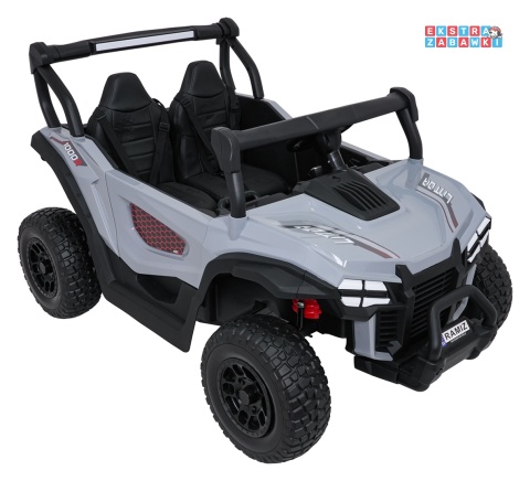 Gravity buggy na akumulator dwuosobowy - szary, 4x80W 24V/7Ah, pilot, LED, Bluetooth, EVA [S618]