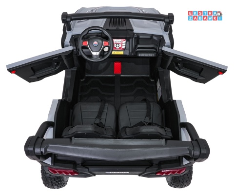 Gravity buggy na akumulator dwuosobowy - szary, 4x80W 24V/7Ah, pilot, LED, Bluetooth, EVA [S618]