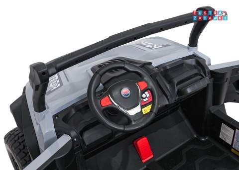 Gravity buggy na akumulator dwuosobowy - szary, 4x80W 24V/7Ah, pilot, LED, Bluetooth, EVA [S618]
