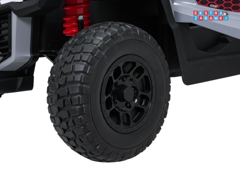 Gravity buggy na akumulator dwuosobowy - szary, 4x80W 24V/7Ah, pilot, LED, Bluetooth, EVA [S618]