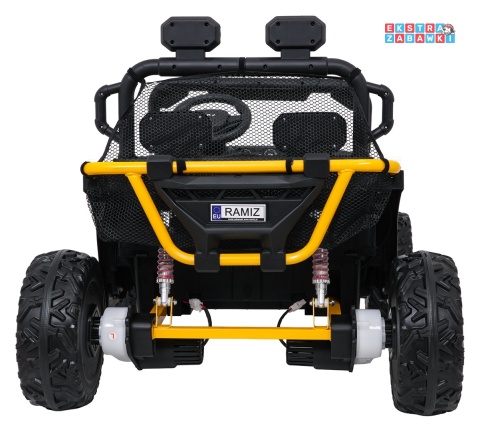 Biały UTV SPEED buggy na akumulator dwuosobowy - biały, 2x80W, 24V/9Ah, pilot, EVA, LED, Bluetooth, wolny start [HL707]