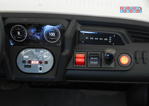 Biały UTV SPEED buggy na akumulator dwuosobowy - biały, 2x80W, 24V/9Ah, pilot, EVA, LED, Bluetooth, wolny start [HL707]