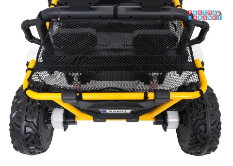 Biały UTV SPEED buggy na akumulator dwuosobowy - biały, 2x80W, 24V/9Ah, pilot, EVA, LED, Bluetooth, wolny start [HL707]