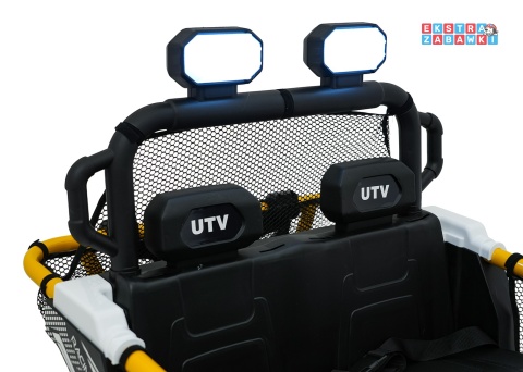 Biały UTV SPEED buggy na akumulator dwuosobowy - biały, 2x80W, 24V/9Ah, pilot, EVA, LED, Bluetooth, wolny start [HL707]