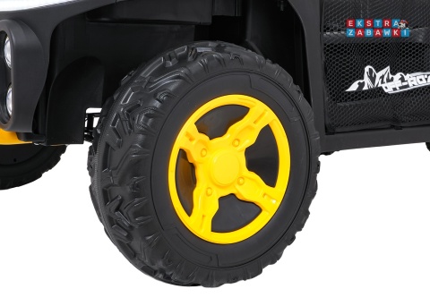 Biały UTV SPEED buggy na akumulator dwuosobowy - biały, 2x80W, 24V/9Ah, pilot, EVA, LED, Bluetooth, wolny start [HL707]