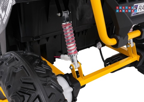 Biały UTV SPEED buggy na akumulator dwuosobowy - biały, 2x80W, 24V/9Ah, pilot, EVA, LED, Bluetooth, wolny start [HL707]