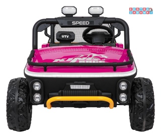 Różowy UTV SPEED buggy na akumulator dwuosobowy - różowy, 2x80W 24V/9Ah, pilot, EVA, LED, Bluetooth, wolny start [HL707]