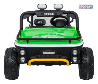 Zielony UTV SPEED buggy na akumulator dwuosobowy - zielony, 2x80W 24V/9Ah, pilot, EVA, LED, Bluetooth, wolny start [HL707]