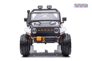 Biały Jeep Monster na akumulator - 4x200W 24V/7Ah, EVA, LED, pilot, kluczyki, Bluetooth [XB-1118]