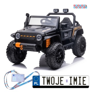 Czarny Jeep Monster na akumulator - 4x200W 24V/7Ah, EVA, LED, pilot, kluczyki, Bluetooth [XB-1118]