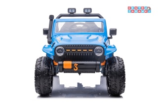 Niebieski Jeep Monster na akumulator - 4x200W 24V/7Ah, EVA, LED, pilot, kluczyki, Bluetooth [XB-1118]