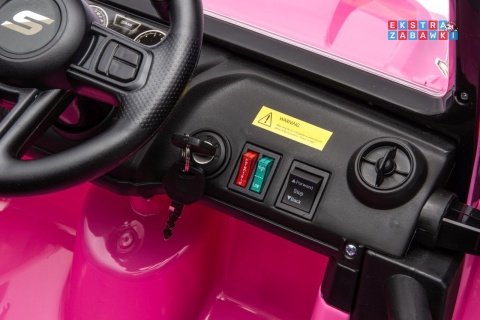 Różowy Jeep Monster na akumulator - 4x200W 24V/7Ah, EVA, LED, pilot, kluczyki, Bluetooth [XB-1118]