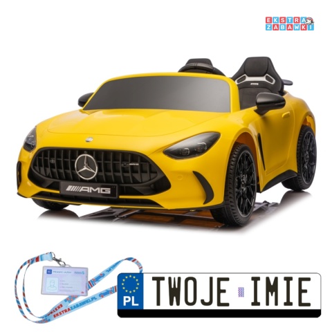 Żółty Mercedes Benz GT63 AMG na akumulator - 4x200W 24V/7Ah, EVA, LED, Bluetooth, pilot [DK-GT63]