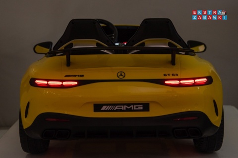 Żółty Mercedes Benz GT63 AMG na akumulator - 4x200W 24V/7Ah, EVA, LED, Bluetooth, pilot [DK-GT63]