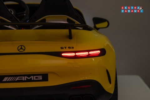 Żółty Mercedes Benz GT63 AMG na akumulator - 4x200W 24V/7Ah, EVA, LED, Bluetooth, pilot [DK-GT63]