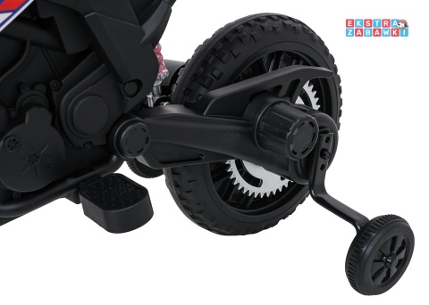 Biały Motor Aprilia RX na akumulator - 2x35W 12V/7Ah, ekoskóra, EVA, LED, Bluetooth - [S317]