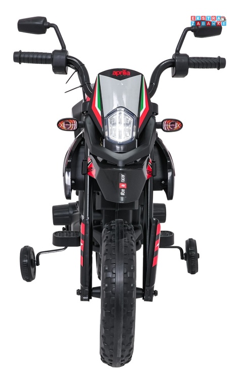 Czerwony Motor Aprilia RX na akumulator - 2x35W 12V/7Ah, ekoskóra, EVA, LED, Bluetooth - [S317]