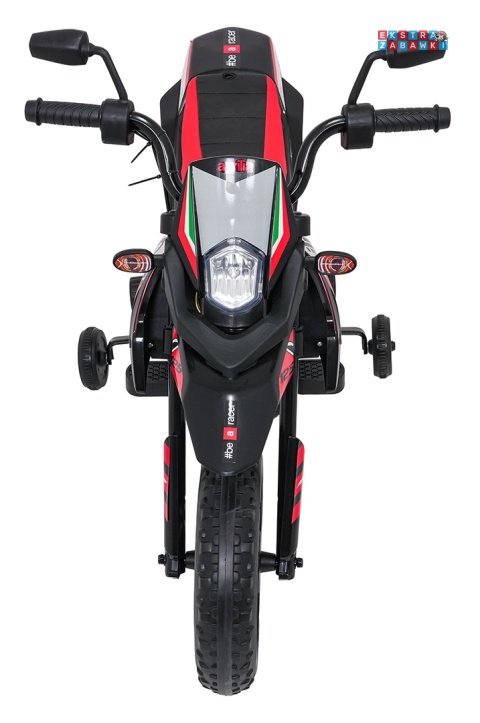 Czerwony Motor Aprilia RX na akumulator - 2x35W 12V/7Ah, ekoskóra, EVA, LED, Bluetooth - [S317]