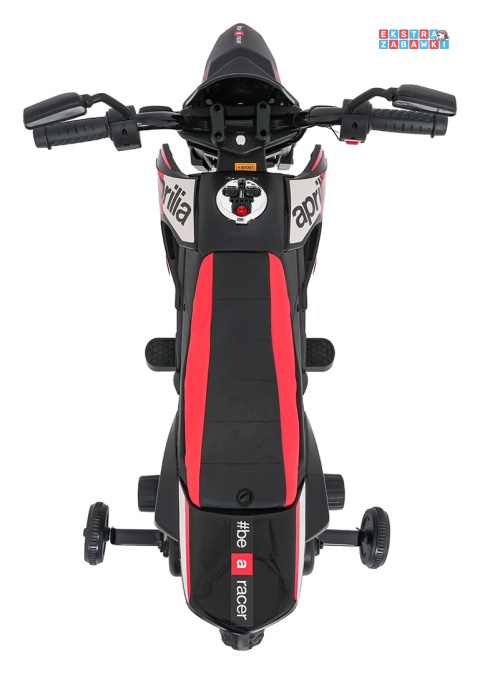 Czerwony Motor Aprilia RX na akumulator - 2x35W 12V/7Ah, ekoskóra, EVA, LED, Bluetooth - [S317]