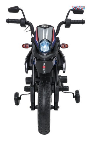 Czerwony Motor Aprilia RX na akumulator - 2x35W 12V/7Ah, ekoskóra, EVA, LED, Bluetooth - [S317]