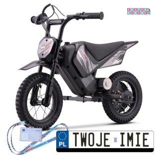 Czarny motorek SHARK na akumulator - 1x150W, 12V/4Ah Li-ion, do 15km/h, pompowane opony, hamulec bębnowy - [HP02E]