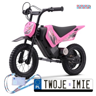 Różowy Motorek SHARK na akumulator - 1x150W, 12V/4Ah Li-ion, do 15km/h, pompowane opony, hamulec bębnowy - [HP02E]